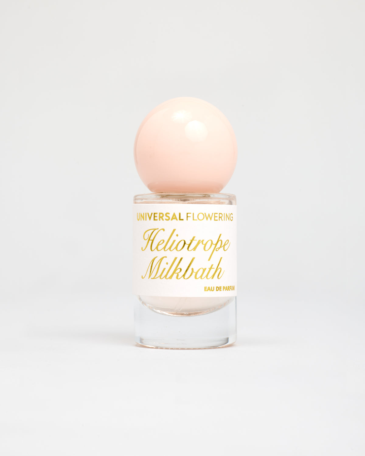 Heliotrope Milkbath eau de parfum by Universal Flowering, 15ml glass atomizer.